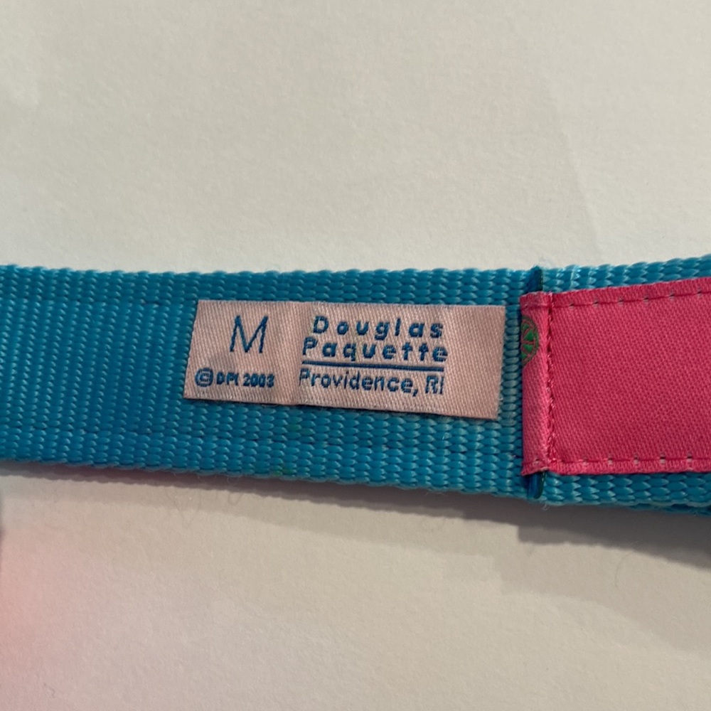 Douglas Paquette Belt Jacquard Ribbon D Ring Pink Cocktails Drinks Size M - Picture 6 of 8